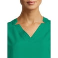 thumbnail image 3 of ClimateRight by Cuddl Duds Women’s and Women's Plus Woven Twill V-Neck Scrub Top with Silver Ion Anti-Bacterial Technology, 3 of 5