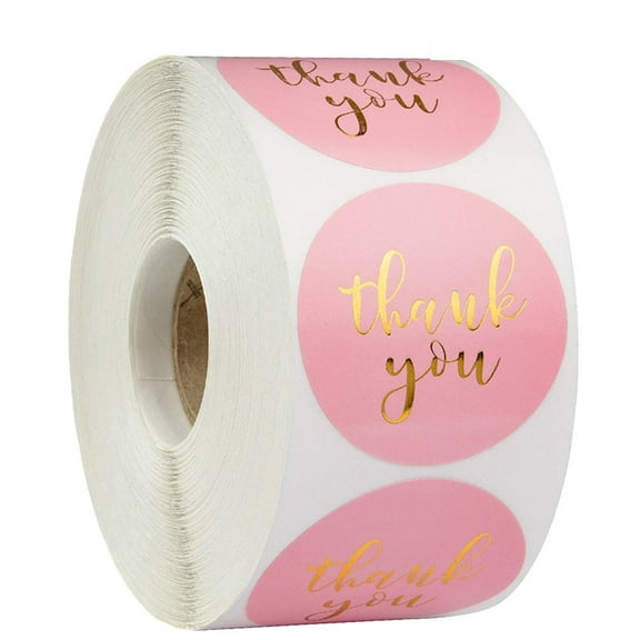 LEORX 500 Pcs Thank You Stickers For Party Bags Pink Packaging Sticker For Adults