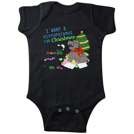 

Inktastic I Want a Hippopotamus For Christmas Gift Baby Boy or Baby Girl Bodysuit