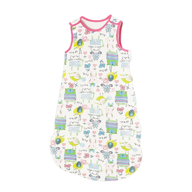 Laklulu Saco de dormir para bebé acolchado de algodón fino con pañales de algodón y chaleco en otoño e invierno.,S