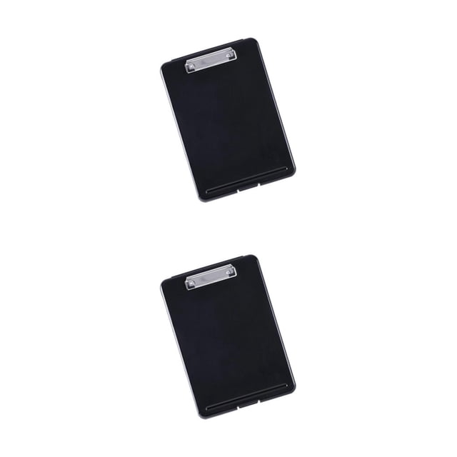 Guardurnaity Caja de archivos de plástico A4, organizador portátil de carpetas de documentos para bloc de notas, rojo y negro Negro 2Conjunto