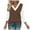 Brown, variant on Dxzfnsa Womens Casual 3/4 Sleeve T-Shirts Button V Neck Summer Tunic Tops Loose Fit Shirts Solid Basic Tops S-3XL