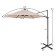 thumbnail image 2 of Costway 10 FT Patio Cantilever Umbrella Large Offset Hanging Umbrella with Solar LED Lights Beige, 2 of 10