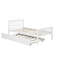 thumbnail image 5 of Jopath Twin Size Wood Bed with Trundle, Platform Bed Frame with Headboard and Footboard for Teen boys girls White, 5 of 9