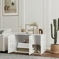 thumbnail image 2 of PawHut Meuble Cache-Litière pour Chat, Table d'Appoint pour Chat avec Planche à Gratter, 2 of 10