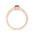 thumbnail image 2 of ANGARA Natural Ruby and Diamond Split Shank Ring in 14K Rose Gold for Women (Size-5x3mm) | July Birthstone, Birthday, Anniversary, Jewelry Gift for Women | Natural Ruby Ring, 2 of 12