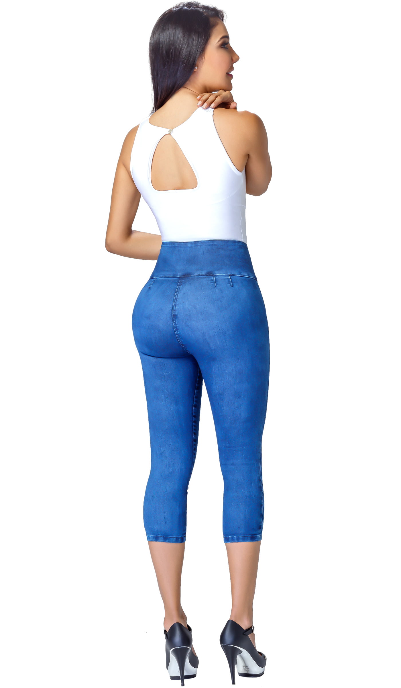 high waisted colombian jeans