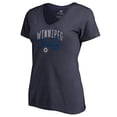 thumbnail image 2 of Women's Navy Winnipeg Jets Graceful V-Neck T-Shirt, 2 of 3