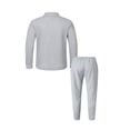 thumbnail image 5 of DHFJKG 2 Piece Outfits Mens Shirts Waffle Button Down Turndown Collar Shirt Jacket Straight Leg Pants Solid Color Comfort Outfit, 5 of 5