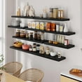 thumbnail image 3 of 55 Inch Floating Shelves Black, Rustic Wood Floating Shelf Wall Mounted, 9.3 Inch Deep Floating Shelf for Kitchen, Bedroom, 55 x 9.3 Wall Shelves for Home Storage, Set of 1, 3 of 13