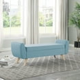 thumbnail image 2 of HomePop Modern Storage Bench, 60"W x 18"D x 21"H, French Blue, 2 of 12