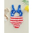 thumbnail image 2 of Bagilaanoe Baby Girls Independence Day One-piece Swimwear 6M 9M 12M 18M 24M 3T Sleeveless Stars Striped Beachwear 4th of July Bathing Suits, 2 of 9