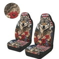 thumbnail image 3 of Uorisanigo Car Seat Covers Set of 2 Premium High Back Seat Cover Soft and Comfortable Floral Wolf USA Flag Auto Seats Covers Universal for SUVs Trucks Van Sedans, 3 of 7