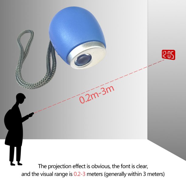 Tmvgtek Llavero Reloj De Proyección Led Linterna De Cordón Portátil Digital (Azul) Tmvgtek Para estrenar