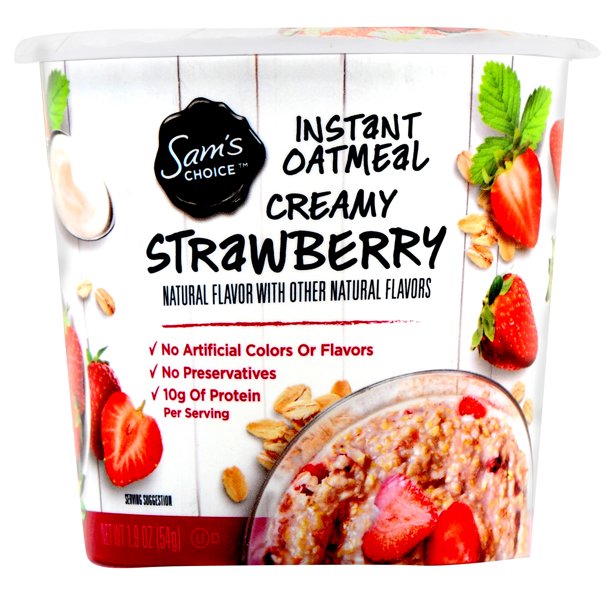 Sam's Choice, Instant Oatmeal, Creamy Strawberry, 1.9 Oz