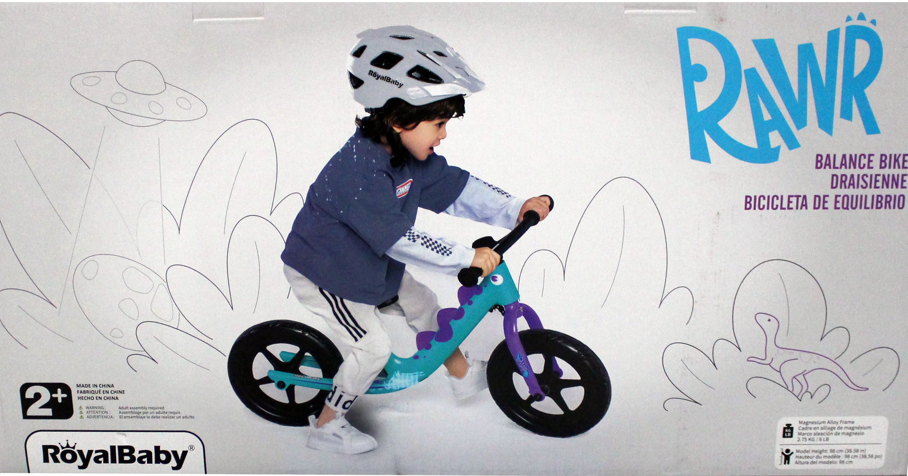 RoyalBaby RAWR Balance Bike (Purple 