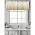 thumbnail image 4 of Valances for Windows Beige Brown Rod Pocket Cafe Window Treatments Valance Curtains for Kitchen Bathroom Laundry Basement Windows 54"x18", 4 of 9
