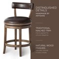 thumbnail image 3 of Maven Lane Alexander Counter Stool, Walnut Finish w/ Marksman Saddle Vegan Leather, 3 of 6