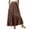 Z137-Coffee, variant on Skirts for Women Midi Length White Straight Hawaiian Cute Chiffon Elastic High Waist Pleated A-Line Flared Maxi Skirts