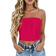 thumbnail image 6 of Uooqdmx Tube Tops for Women, Bandeau Tops for Women, Strapless Tops for Women, Eyelet Tops for Women, Crop Tank Tops for Women, Hot Pink XXL, 6 of 7