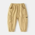 thumbnail image 3 of Otqutp Kids Casual Trousers Toddler Boys' Solid Color Mid Rise Elastic Waistband Leggings Work Pants with Pockets Everyday Casual Pants, 3 of 3