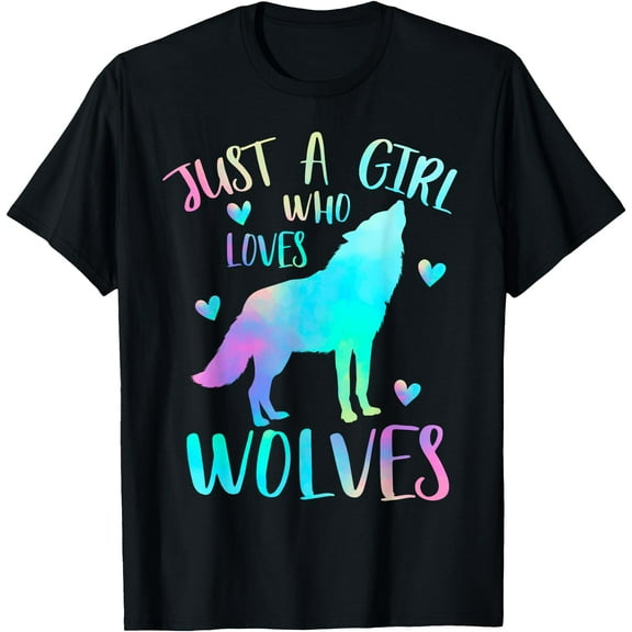Just a Girl Who Loves wolves Watercolor Cute wolf lover Unisex T-Shirt for Men Women Kids Toddler