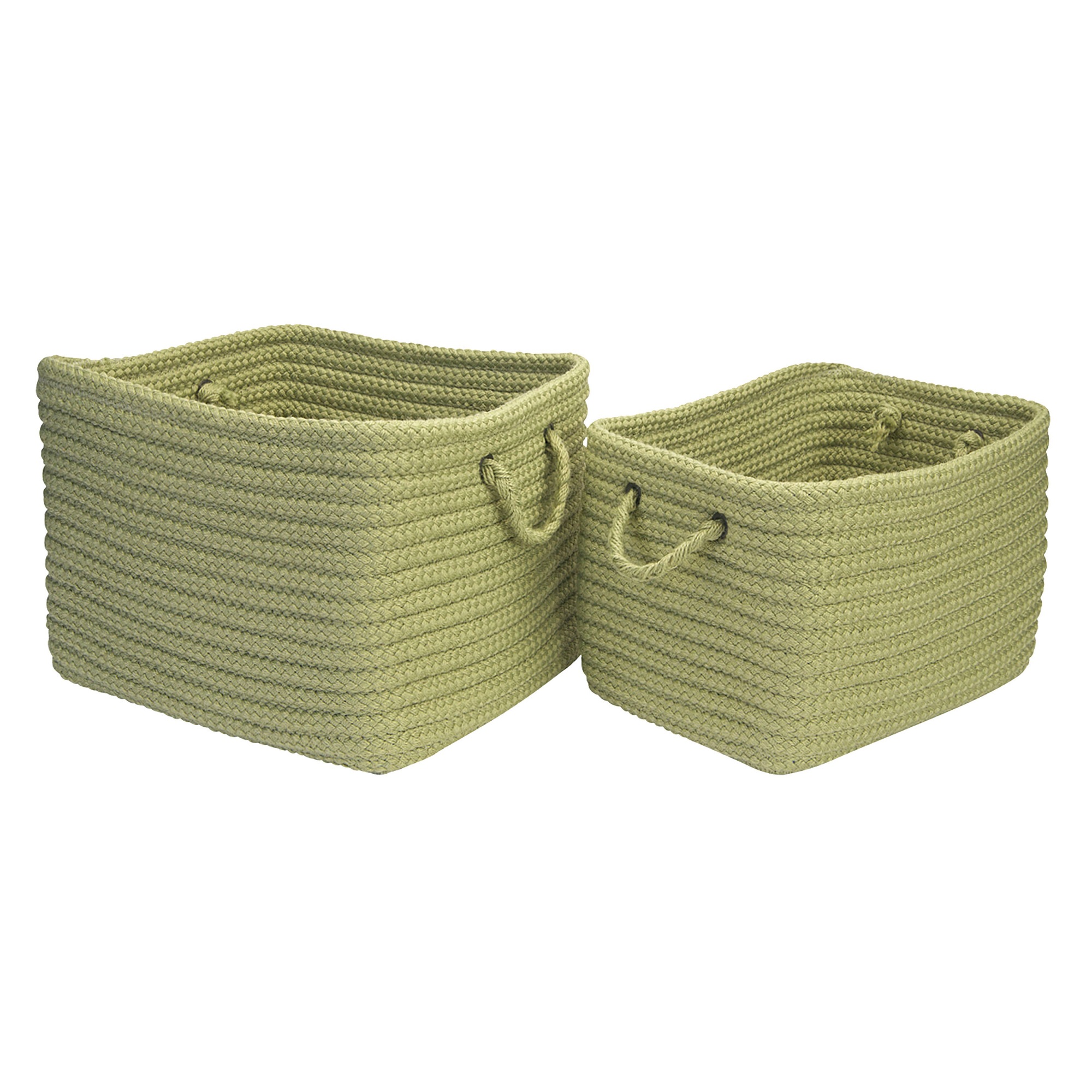 16" Sage Green Rustic Rectangular Braided Storage Basket