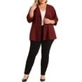 thumbnail image 3 of Agnes Orinda Women's Plus Size Blazers Notched Lapel Wear-to-Work Peplum Jacket Suit Blazer 1X Wine Red, 3 of 9