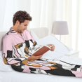 thumbnail image 6 of Sikiie Cute Cats Mens Pajama Set, Soft Warm Long Sleeve Sleepwear, Cozy Button-Down Pjs for Men-Large, 6 of 7