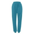 thumbnail image 4 of VERUGU Sweatpants Women Casual Solid Trousers Stretch High Waist Spotrs Comfortable Long Pants with Pockets Sky Blue L, 4 of 5