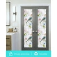 thumbnail image 5 of Window Privacy Film Peach Blossom Stained Glass Window Film Decorative Sun Block Window Cover Nature Pink Blue Flower Spring Birds Window Clings Static Adhesive Sticker for Bathroom 23.6"x78.7", 5 of 7