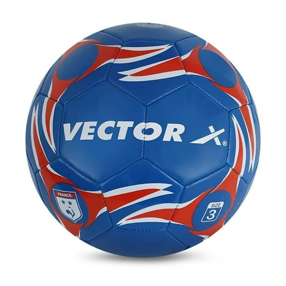 Vector X France Machine Stitched Football For Kids | Sports| Match | Training | Practice| Professional Soccer Football | Size-3 | Blue & Red