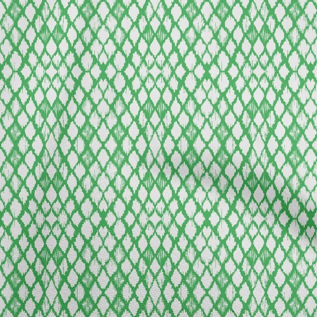 oneOone Viscose Jersey Green Fabric Asian Ikat Craft Projects Decor Fabric Printed By The Yard 60 Inch Wide-8071
