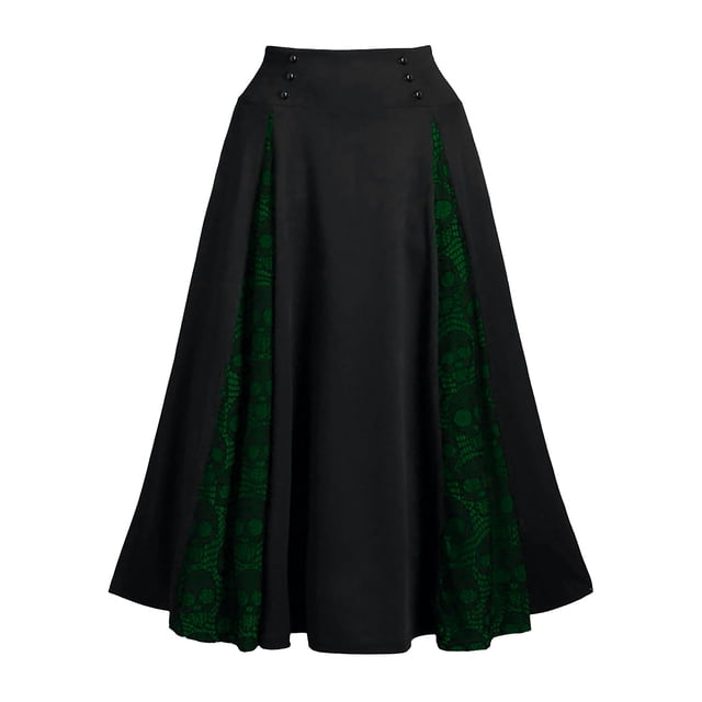 FcBaudy Robe de Cour, Robes pour Femmes, Robes d'Été pour Femmes Femmes Grande Taille Dentelle Patchwork Taille Haute Jupe Midi Gothique Jupe Plissée Robe de Cour