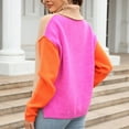 thumbnail image 7 of Lindreshi Fall Sweaters for Women Trendy Women Patchwork Fashion Knitwear Color Matching Long Sleeved High Neck Pullover Sweater, 7 of 7