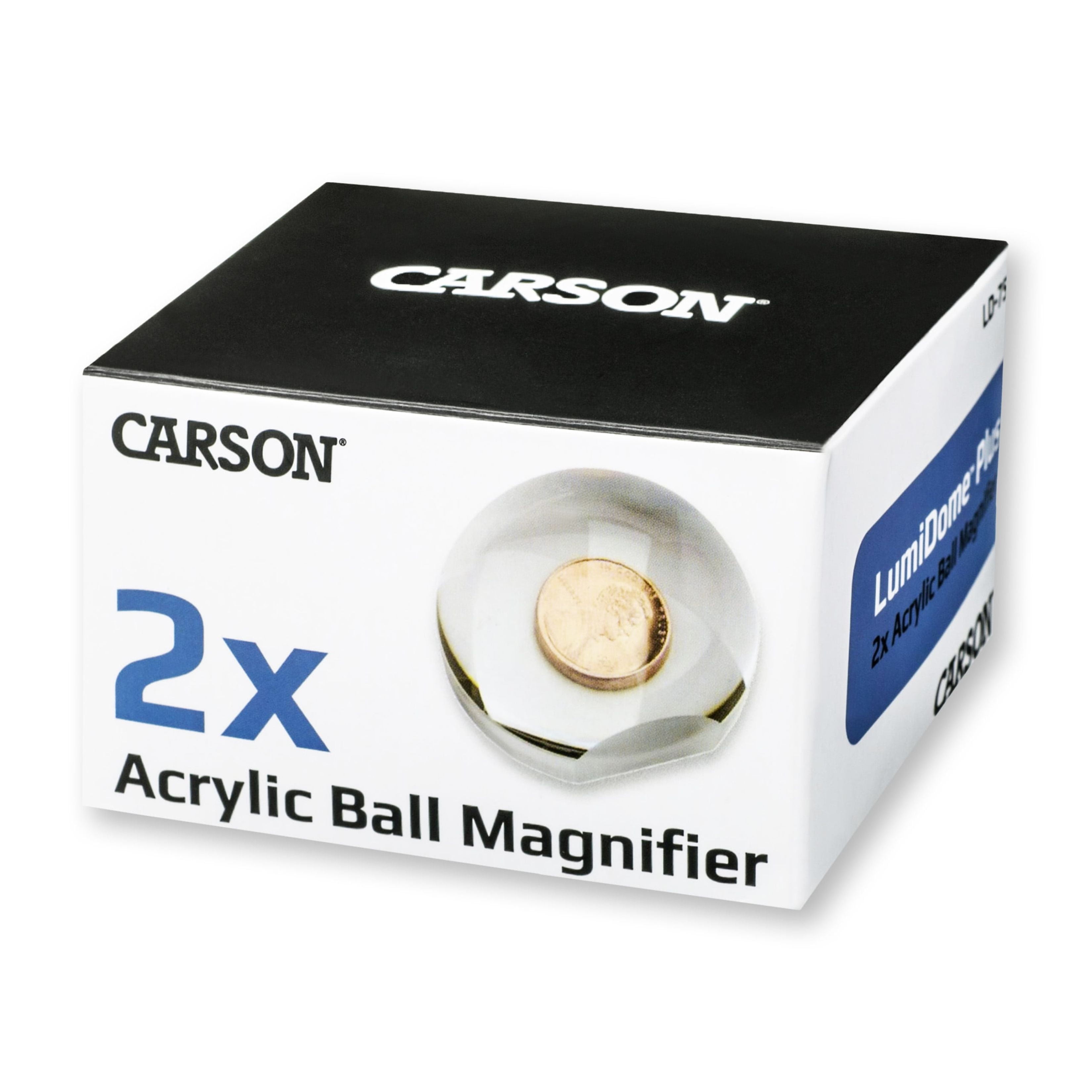 Carson LumiDome Plus 2x Power 2.5 Inch Base Loupe Magnifier Magnifying Glass Loupe for Jewelers and Collectors