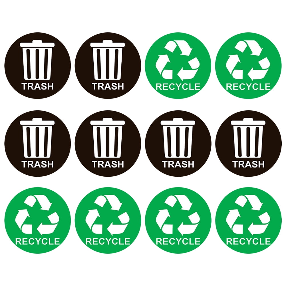 Frcolor Sticker Trash Recycle Bin Can Recycling Sign Labels Decal