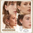 thumbnail image 2 of YEUOYEA 3 Pairs Small Huggie Hoop Earrings Set for Women, Hypoallergenic 14K Gold Plated S925 Sterling Silver Post, Jewelry Gift, 2 of 6