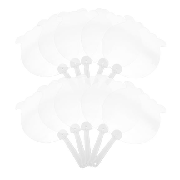 Milisten Handheld Manual Fan Oval Artists 50Pcs 11.4X6.7in