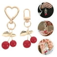 thumbnail image 5 of WEUVEB 2Pcs Red Cherry Keychain Heart Pendant Kawaii Purse Accessory, 5 of 8