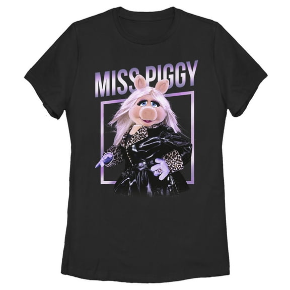 Women's The Muppets Miss Piggy Glamourous Graphic Tee Black Large