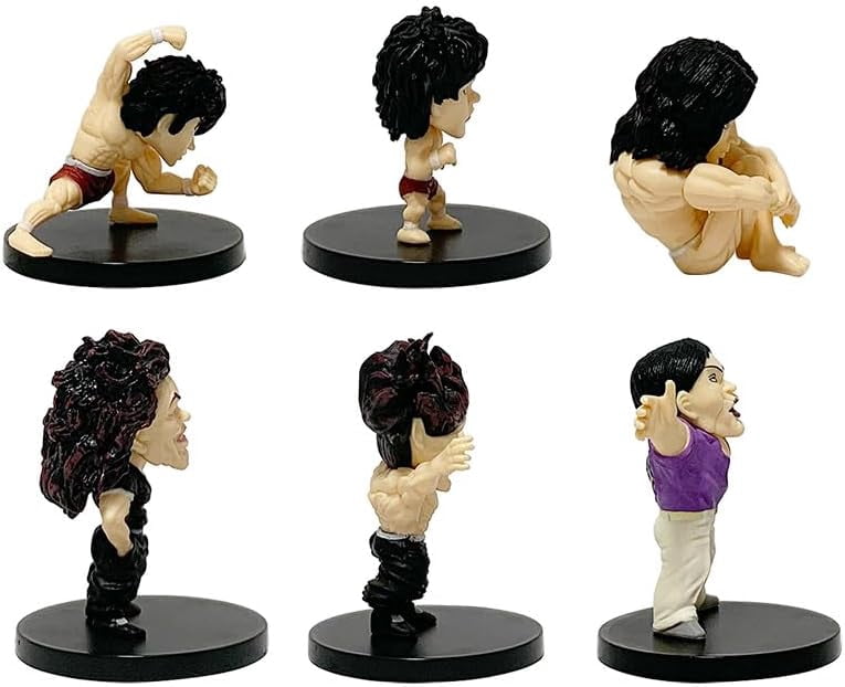 Newly Baki Figure Six Q Version Baki Hanma Anime Figures 5cm/1.9inch~8cm/3.1inch Handmade PVC Anime Game Character Model Statue Gift