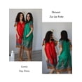 thumbnail image 2 of Robe Ekouaer para mujer, con cremallera frontal, plumas rojas, talla S, 2 of 6