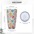 thumbnail image 4 of Cauagu Skull and Flowers Pattern 20oz Tumbler,Stainless Steel Vacuum Insulated Tumbler with Lid Insulated Coffee Mug Thermal Cup with Splash Proof Sliding Lid-Straw Two-piece Set, 4 of 8
