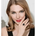thumbnail image 3 of Tophat Cat Statement Ring for Women by Ginger Lyne Black Plated Cz Kitty Ring for Her, 3 of 5