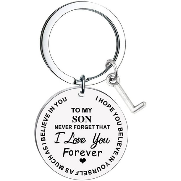 Censtreet To My Son Keychains Gift Inspirational Gifts from Mom Gift for Christmas Graduation Anniversaries Keychain Gifts