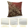 thumbnail image 4 of GOSMITH  Burgundy Pillow Cushion Cover Floral Swirls Ivy Image Ombre Details Grunge Backdrop Flower Art, Decorative Square Accent Pillow Case, Cream Ruby, 4 of 5