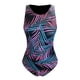 thumbnail image 5 of MKLEKYY Trajes De Baño Dama Leaf Print Monokini Zipper Swimsuit Women High Neck Swimwear Female Vintage Bodysuit Bathing Suit, 5 of 6