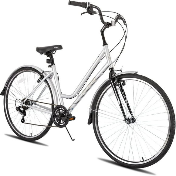 Hiland 700C Hybrid Bike, Step-Over/Step-Through Frame Commuter City Bike, Shimano 7speeds Cruiser Bicycle for Men Women