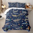 thumbnail image 2 of meiyoeat Watercolor Ocean Coral Twin Quilt Set For Boys,Cute Sea Animal Shark Twin Coverlet Set For Kids,2-Piece, 2 of 7